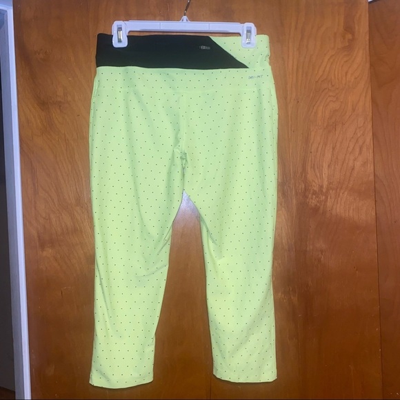 Women Nike neon yellow black running capris size M - Picture 2 of 3